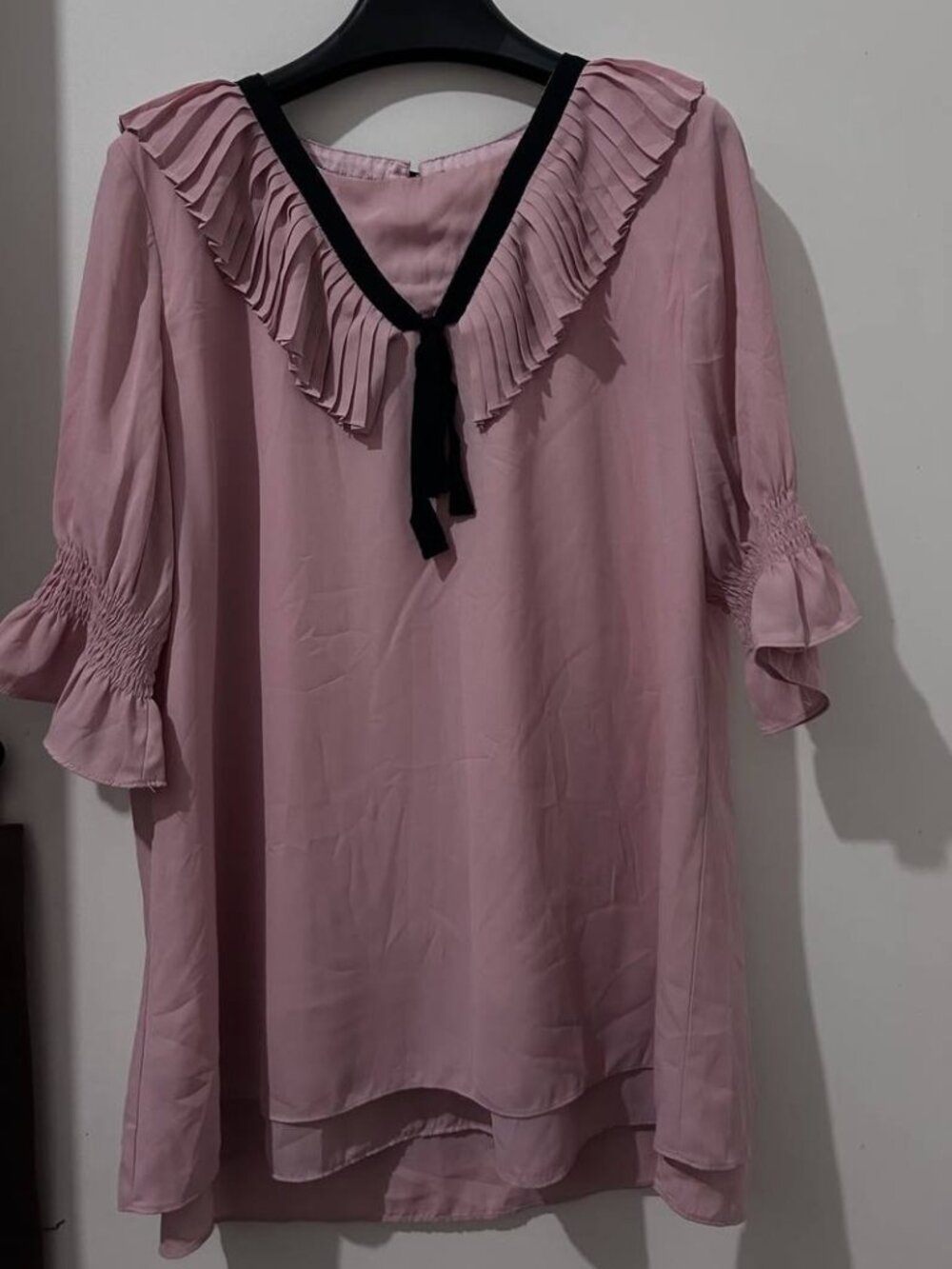 Pink Ruffle Blouse